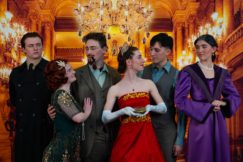 From left to right: Gleb (Dylan Hargrove), Lily (Amanda Garvey), Vlad (Sean Semanoff), Anya (Helena Badiali), Dmitry (Santiago Zarate Martinez), and the Dowager Empress (Audrey Gaona). Photo by Joel Nace